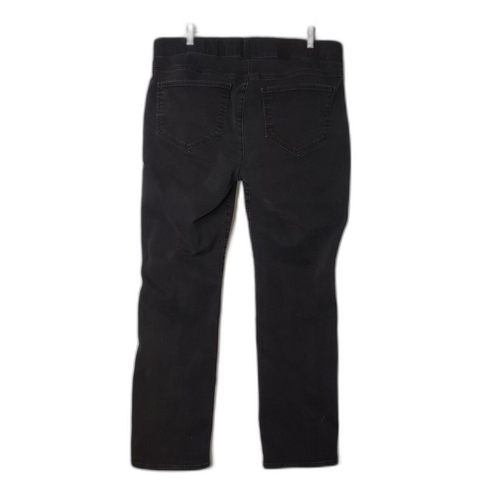 NYDJ Pull On Black Stretch Straight Leg Jeans Womens Size 14W